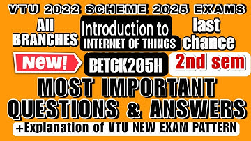 Internet of Things passing Package || Fixed super important questions || VTU 2025 feb Exams