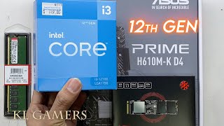 intel Core i3 12100 ASUS PRIME H610M-K D4 12th Gen intel PC Build Benchmark