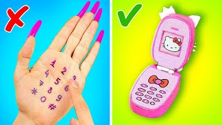 Моя мама сделала телефон Hello Kitty || КАРТОННЫЕ РЕМЕСЛА ДЛЯ РОДИТЕЛЕЙ 123 GO!