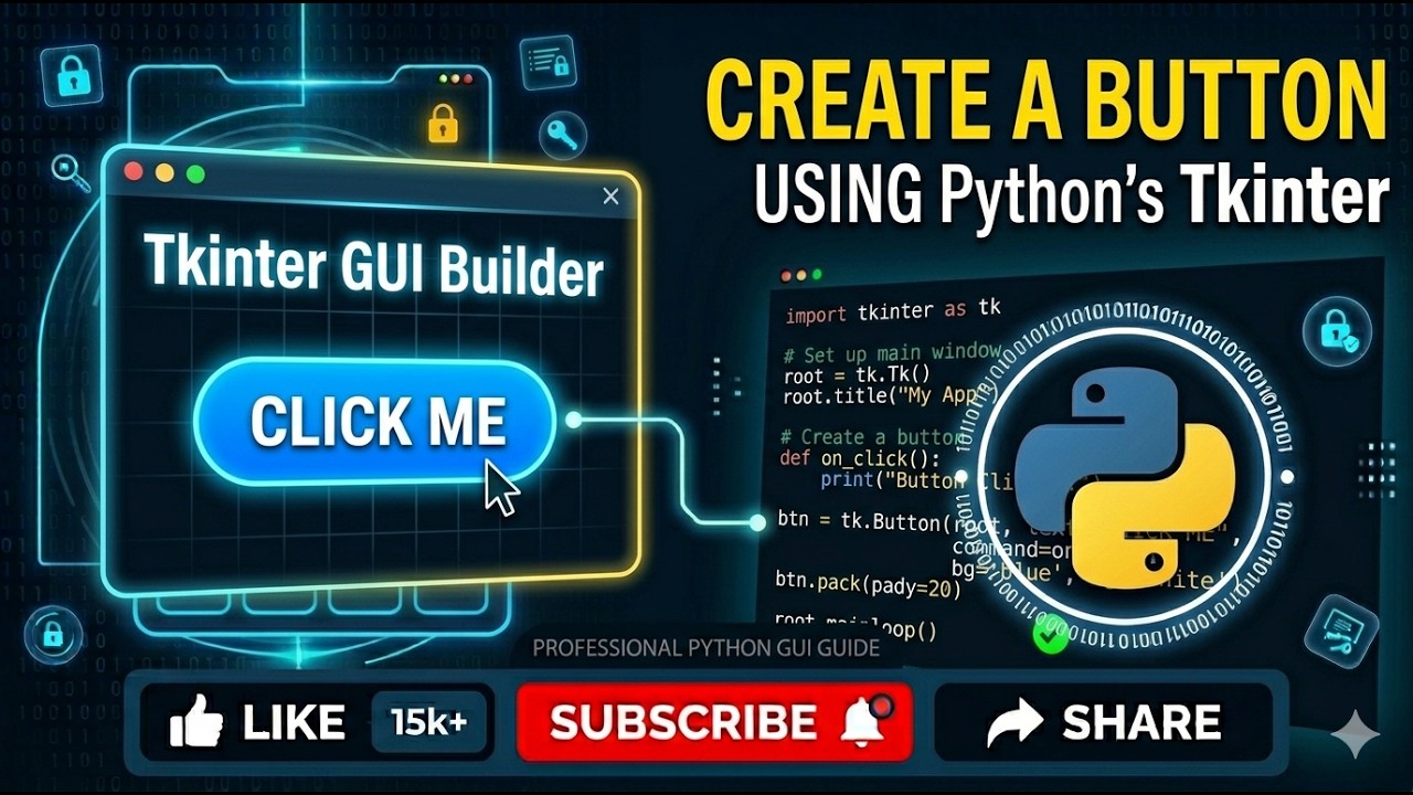 how to create a button using tkinter in python - YouTube