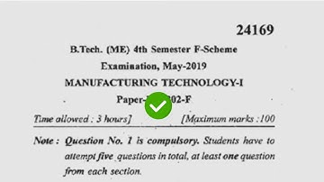 Mdu BTech Me 4th Sem Manufacturing Technology Question Paper