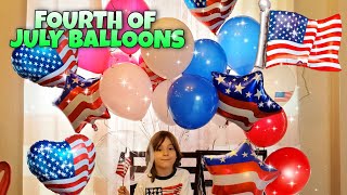 Inflating Our Fourth of July BALLOONS! Independence Day Balloon Party Bouquet + Inflatable Blow Ups