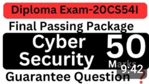 Cyber Security Passing Package|Diploma exam Passing Package|Cyber security important questions