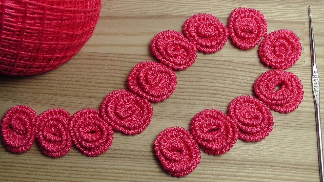 Ленточное кружево РОЗОЧКИ  урок вязания крючком Crochet lace tape