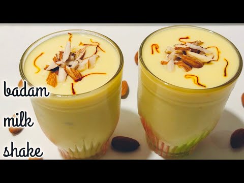Badam milk shake recipe | badam milk | badam milk shake with custard