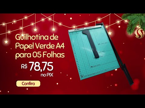 Capa do vídeo Guilhotina de papel verde A4 Marpax! Comprou, ganhou gabarito gratuito. 🧡✨️