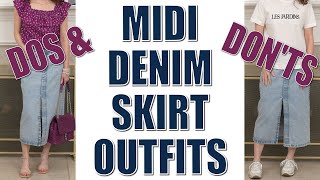 Dos & Don'ts Of Midi DENIM Skirts For Spring 2023 / An Easy Fashion Trend To Style Over 40 Or Petite