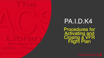 PA.I.D.K5 Procedures for Activating and Closing a VFR Flight Plan