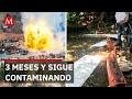 PEMEX prometió reparar daños 3 meses después, pero el pozo sigue emanando crudo en Veracruz