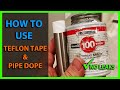 How To Use Teflon Tape & Pipe Dope on Water Lines - PTFE Thread Sealant Tape & Pipe Thread Sealant