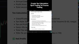 Crypto Tax Calculation Spot Trading Vs Futures Trading #shorts #trading #stocktrading