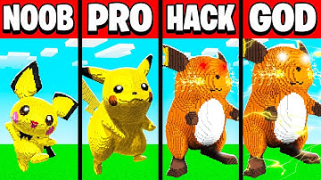 Minecraft Battle NOOB vs PRO vs HACKER vs GOD PIKACHU CHALLENGE in Minecraft