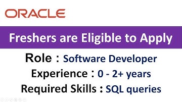 Oracle Hiring for Software Developer Role - Freshers / Experienced are Eligible to Apply