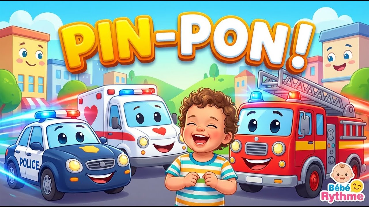 🚒 Pin Pon! La Chanson des Pompiers  Police et Ambulance  Bébé Rythme