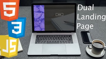 Create a modern HTML split landing page with CSS and Javascript