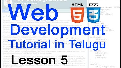 Web Development  Tutorials in Telugu - Lesson 5