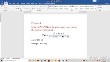 How to find poles,zeros and gain from transfer function??? MATLAB