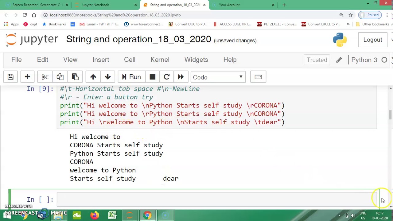 String Introduction using Python - YouTube