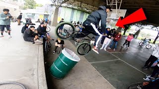 HE CRASHED FACE FIRST ON MY BIKE.. *NEVER TRY THIS*
