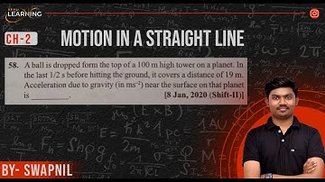 A ball is dropped form the top of a 100 m high tower on a planet. In the last 1/2 s before hitting