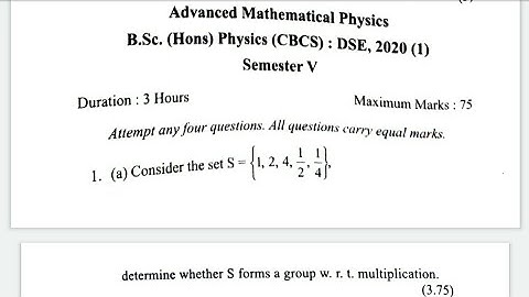 (DSE) Advanced Mathematical Physics-I Question Paper - 6 |Semester - 5 |DSE| B.Sc.(H) Physics| #2020