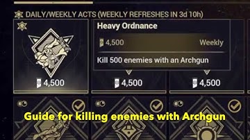 Guide for killing 500 enemies with Archgun | Heavy Ordnance Challenge | Warframe | Nightwave 3