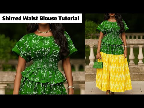 How to make a Simple Blouse with Shirred Waistline - YouTube