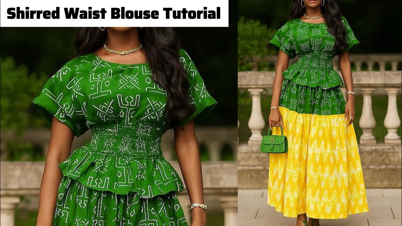 How to make a Simple Blouse with Shirred Waistline 