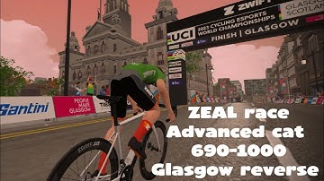 Zwift race ZEAL Japan on Glasgow reverse advanced category 690-1000 A real interval session!