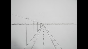 How to Draw a Simple Road using One Point Perspective for Beginners