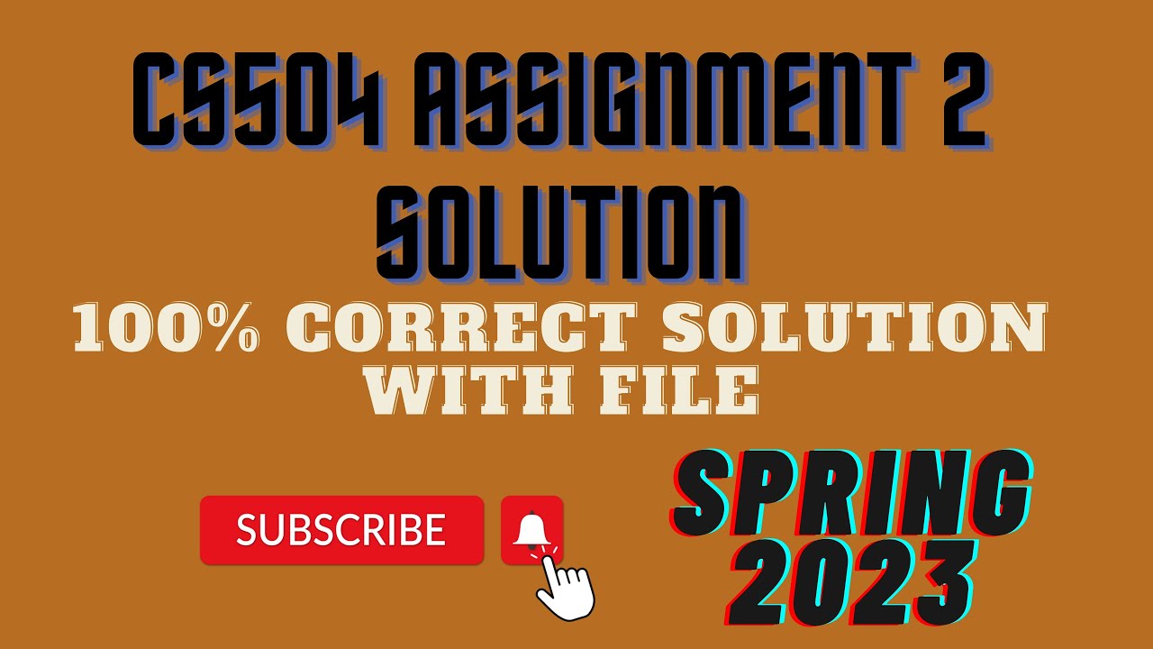cs504 assignment 2 solution 2023