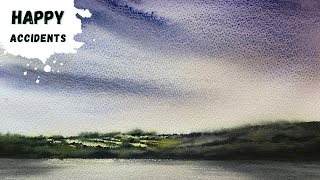 Watercolour Landscape Painting Using Beautiful "Happy Accidents"