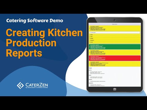 Catering Kitchen Production Reports