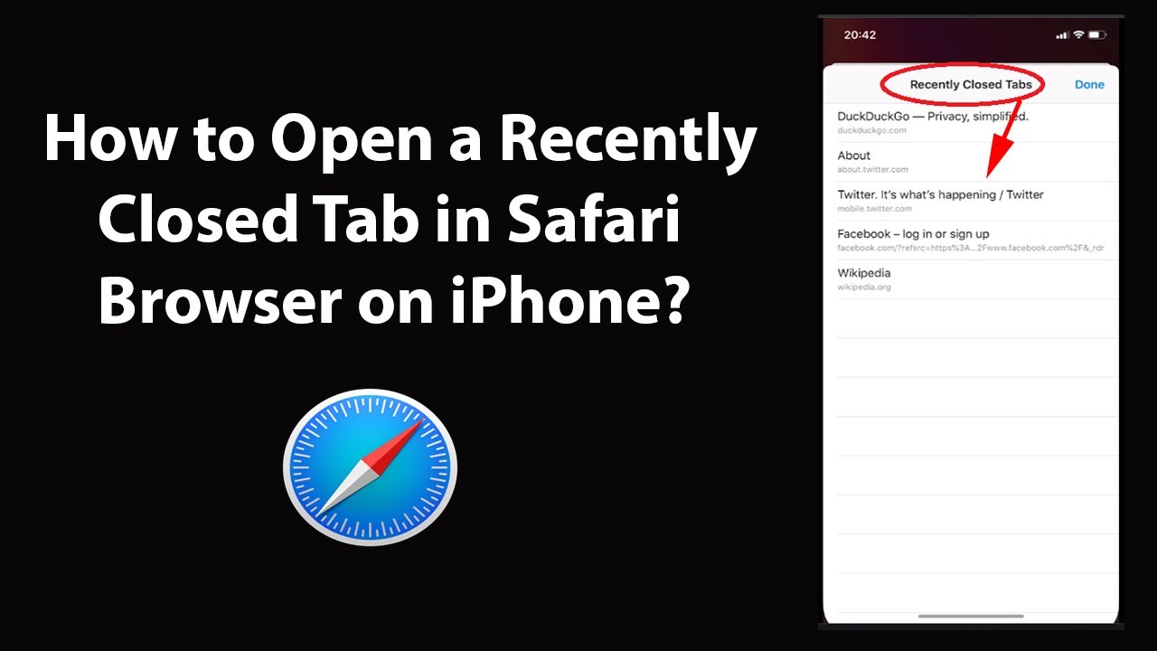 recently closed tab safari iphone