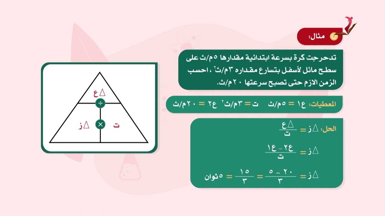 العلوم والحياة 7 - فصل 1 | التسارع الثابت