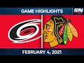 NHL Game Highlights | Hurricanes vs. Blackhawks - Feb 4, 2021