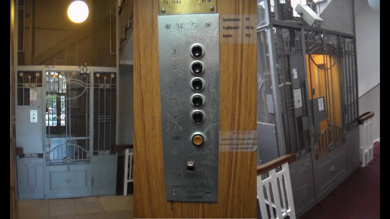 R.I.P! 1910 (Carl Flohr?) elevator with new cab in Hamburg Harvestehude, Germany