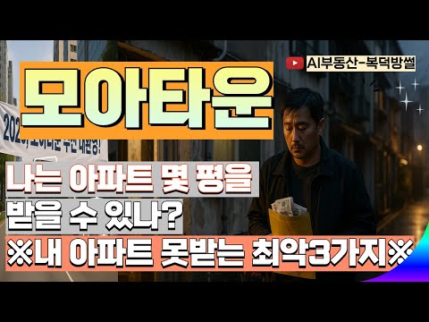 모아타운, 나는 아파트 몇 평 받을 수 있나? (감정평가와 평형 배정의 비밀)
