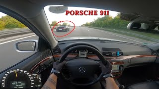 : Mercedes Benz S55 AMG POV Drive on Autobahn in Germany No Top Speed 4K