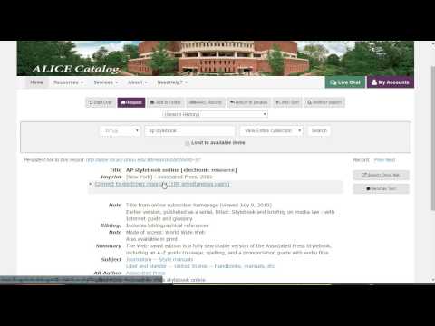 How To: Access the AP Stylebook Online via the Ohio University Libraries
