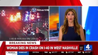 Woman dies in crash on I-40 in West Nashville