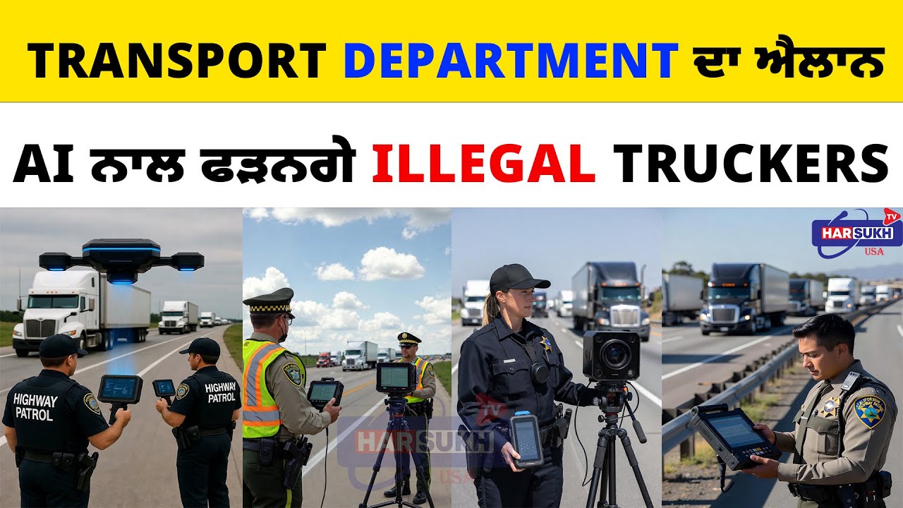 Transport department ਦਾ ਐਲਾਨ AI ਨਾਲ ਫੜਨਗੇ Illegal Truckers | TRUCKING | USA PUNJABI NEWS UPDATES