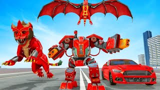 Robot Perang Singa Berubah Jadi Kelelawar Dan Mobil | Lion Robot Car Game - Flying Bat Robot Games screenshot 4