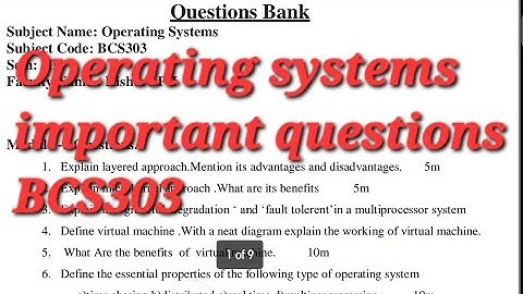 vtu 3rd sem operating systems | BCS303 important questions  #BCS303