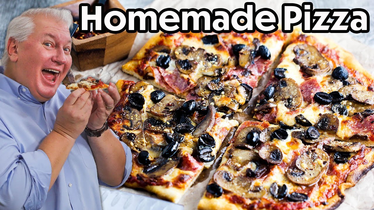 HOMEMADE Soppressata, Mushroom, and Black Olive Pizza YouTube