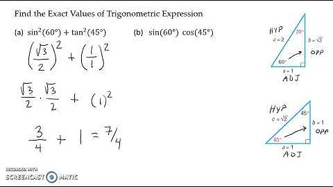 7.3 Computing the Values of Trig Functions of Acute Angles Video 2