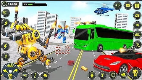 School Bus Robot Car Game