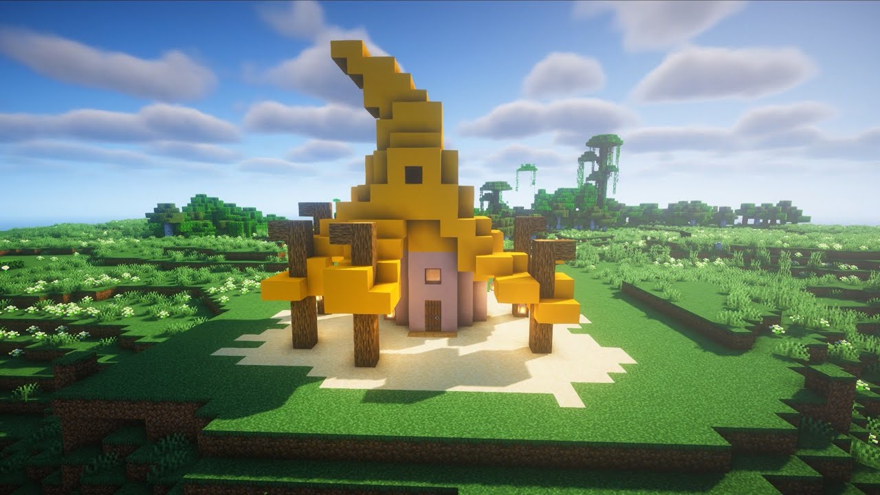 How to make banana house in minecraft 😁🏡😎🤯💪 viral minecraft gaming 