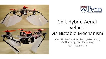 Soft Hybrid Aerial Vehicle via Bistable Mechanism