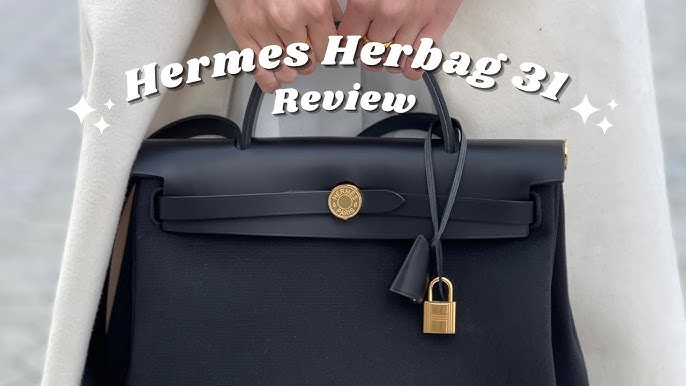 Hermes Herbag Zip Retourne 31 Black Berline / Black Hunter Leather